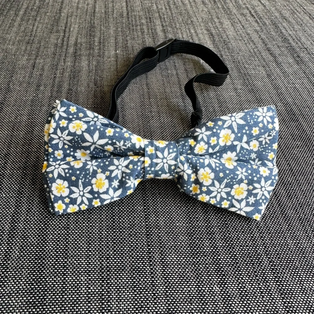 Floral Blue Bow Tie for Kids